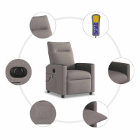 Produktbild för Elektrisk massagefåtölj taupe tyg
