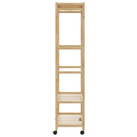 Produktbild för Klädställ med hyllor och hjul 90x40x179,5 cm bambu
