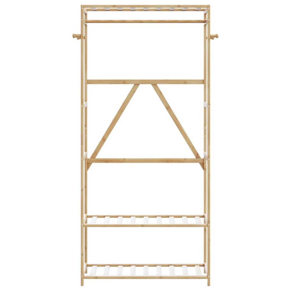 Produktbild för Klädställ med hyllor 80x40x175 cm bambu