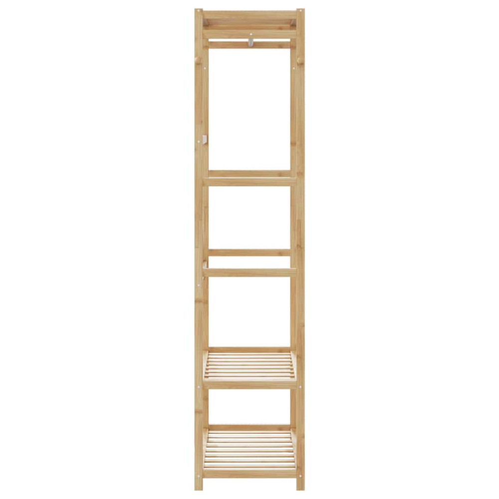 Produktbild för Klädställ med hyllor 80x40x175 cm bambu