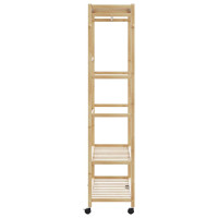 Produktbild för Klädställ med hyllor och hjul 110x40x180 cm bambu