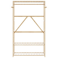 Produktbild för Klädställ med hyllor 110x40x175 cm bambu