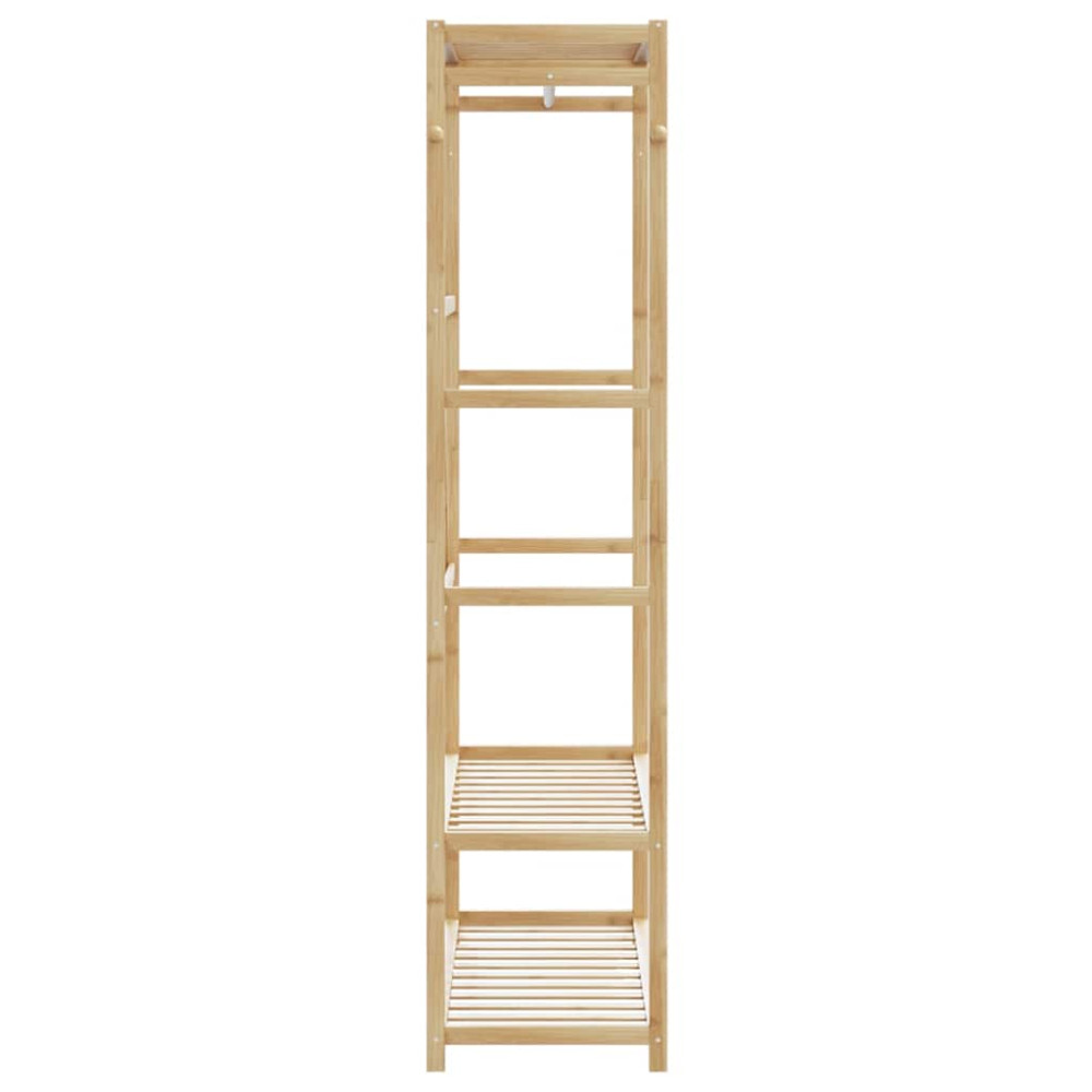 Produktbild för Klädställ med hyllor 110x40x175 cm bambu