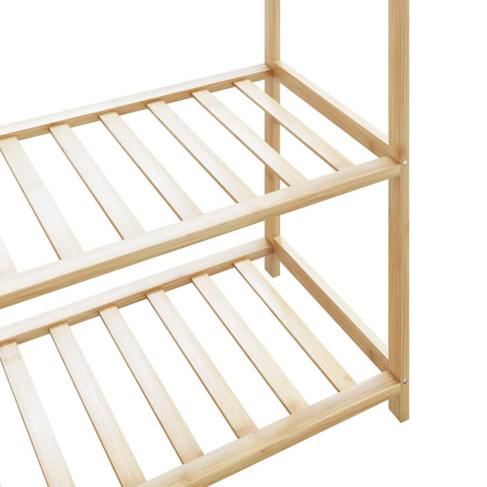 Produktbild för Klädställ med hyllor 110x40x175 cm bambu