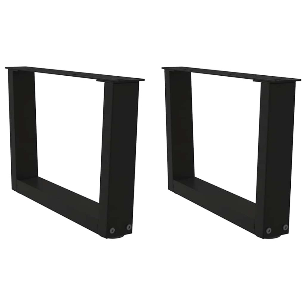 Produktbild för Soffbordsben V-formade 2 st svarta 60x(30-31,3) cm stål