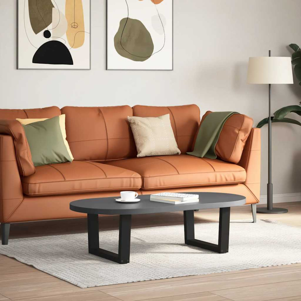 Produktbild för Soffbordsben V-formade 2 st svarta 60x(30-31,3) cm stål