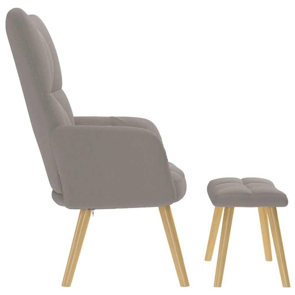 Produktbild för Vilstol med fotpall taupe tyg
