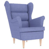Produktbild för Fåtölj Jeans Blå 74x84x100 cm tyg