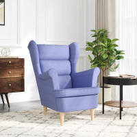 Produktbild för Fåtölj Jeans Blå 74x84x100 cm tyg