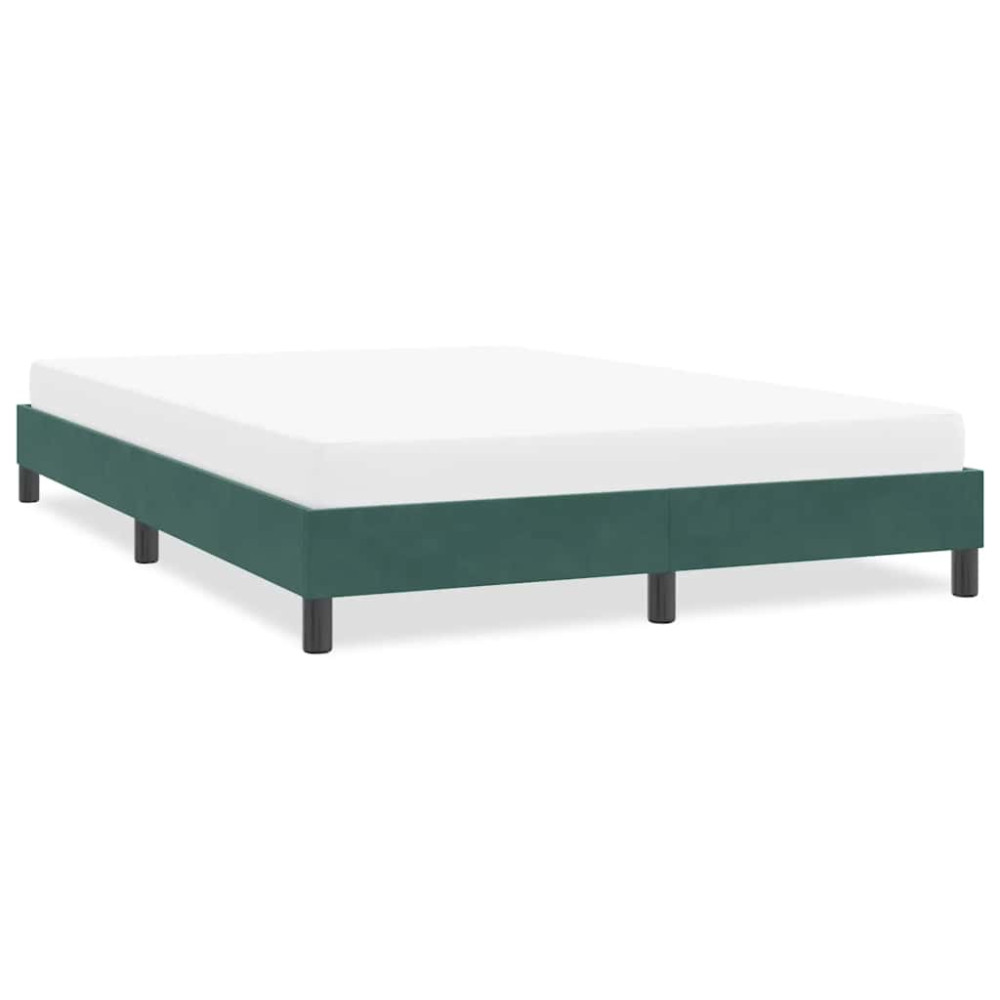 Produktbild för Sängram utan madrass mörkgrön 160x210 cm sammet