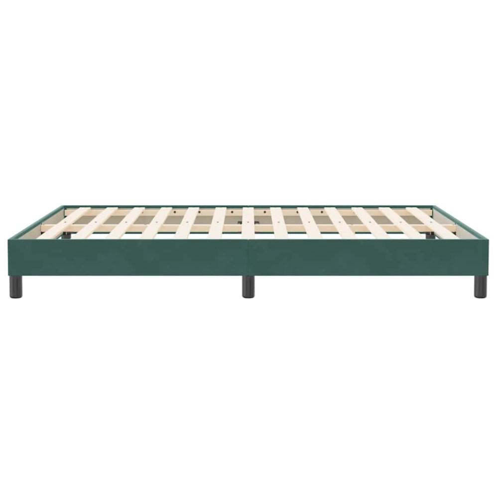 Produktbild för Sängram utan madrass mörkgrön 160x210 cm sammet