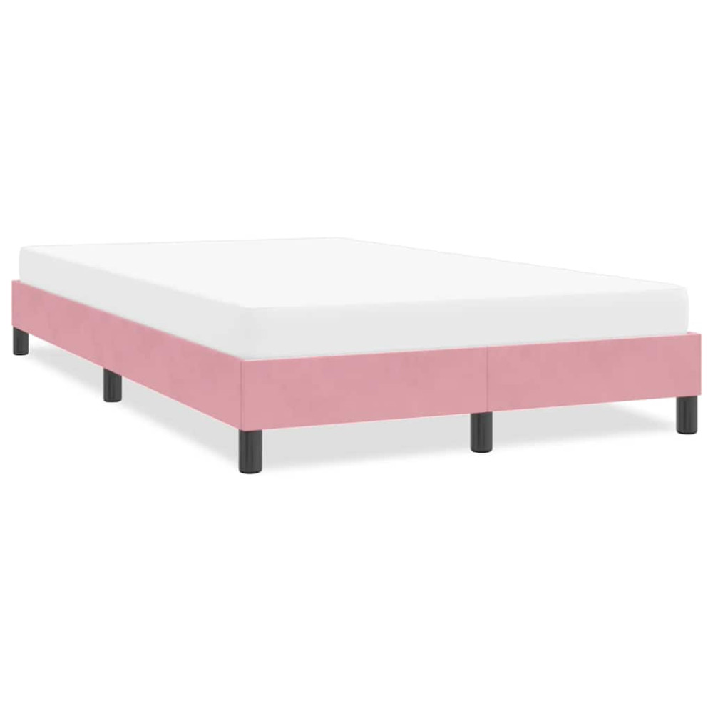 Produktbild för Sängram utan madrass rosa 120x220 cm sammet