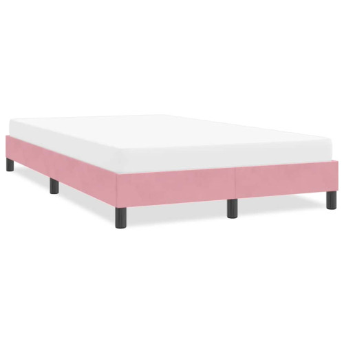 vidaXL Sängram utan madrass rosa 120x220 cm sammet