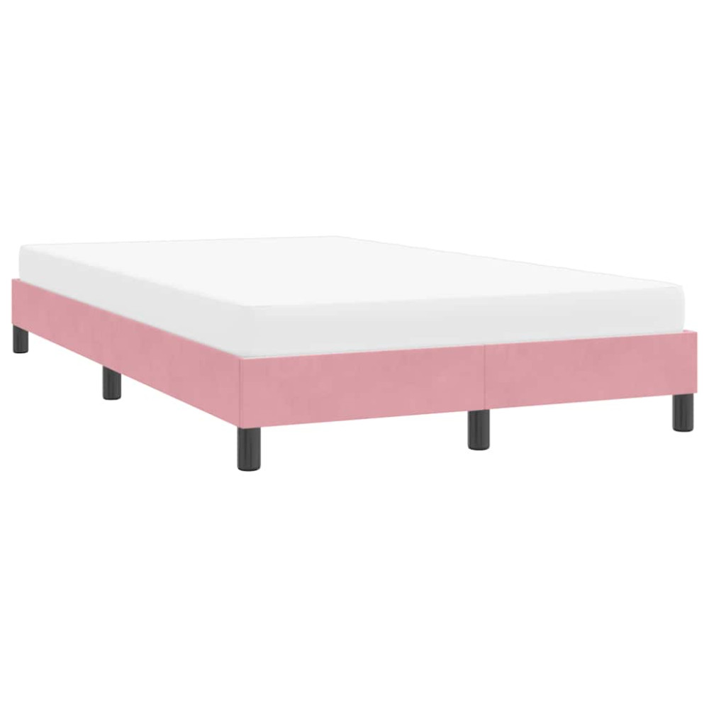 Produktbild för Sängram utan madrass rosa 120x220 cm sammet