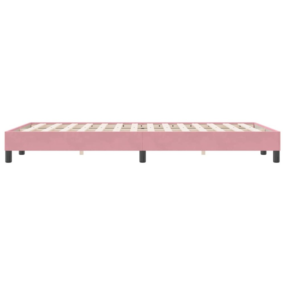 Produktbild för Sängram utan madrass rosa 120x220 cm sammet