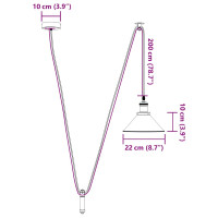 Produktbild för Pendellampa höjdjusterbar E27 glans mörkblå Ø 22 cm metall