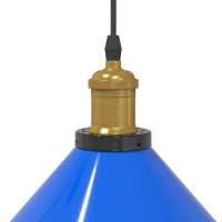 Produktbild för Pendellampa höjdjusterbar E27 glans mörkblå Ø 22 cm metall