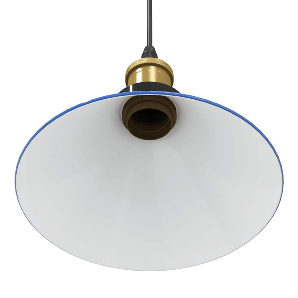 Produktbild för Pendellampa höjdjusterbar E27 glans mörkblå Ø 22 cm metall