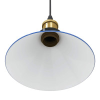 Produktbild för Pendellampa höjdjusterbar E27 glans mörkblå Ø 22 cm metall