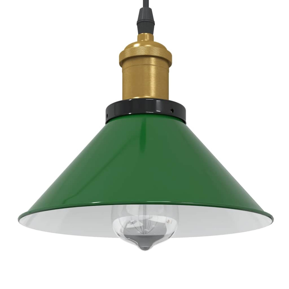 Produktbild för Taklampa höjdjusterbar E27 glans grön Ø 22 cm metall