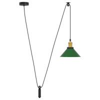 Produktbild för Taklampa höjdjusterbar E27 glans grön Ø 22 cm metall