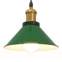 Produktbild för Taklampa höjdjusterbar E27 glans grön Ø 22 cm metall