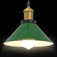 Produktbild för Taklampa höjdjusterbar E27 glans grön Ø 22 cm metall