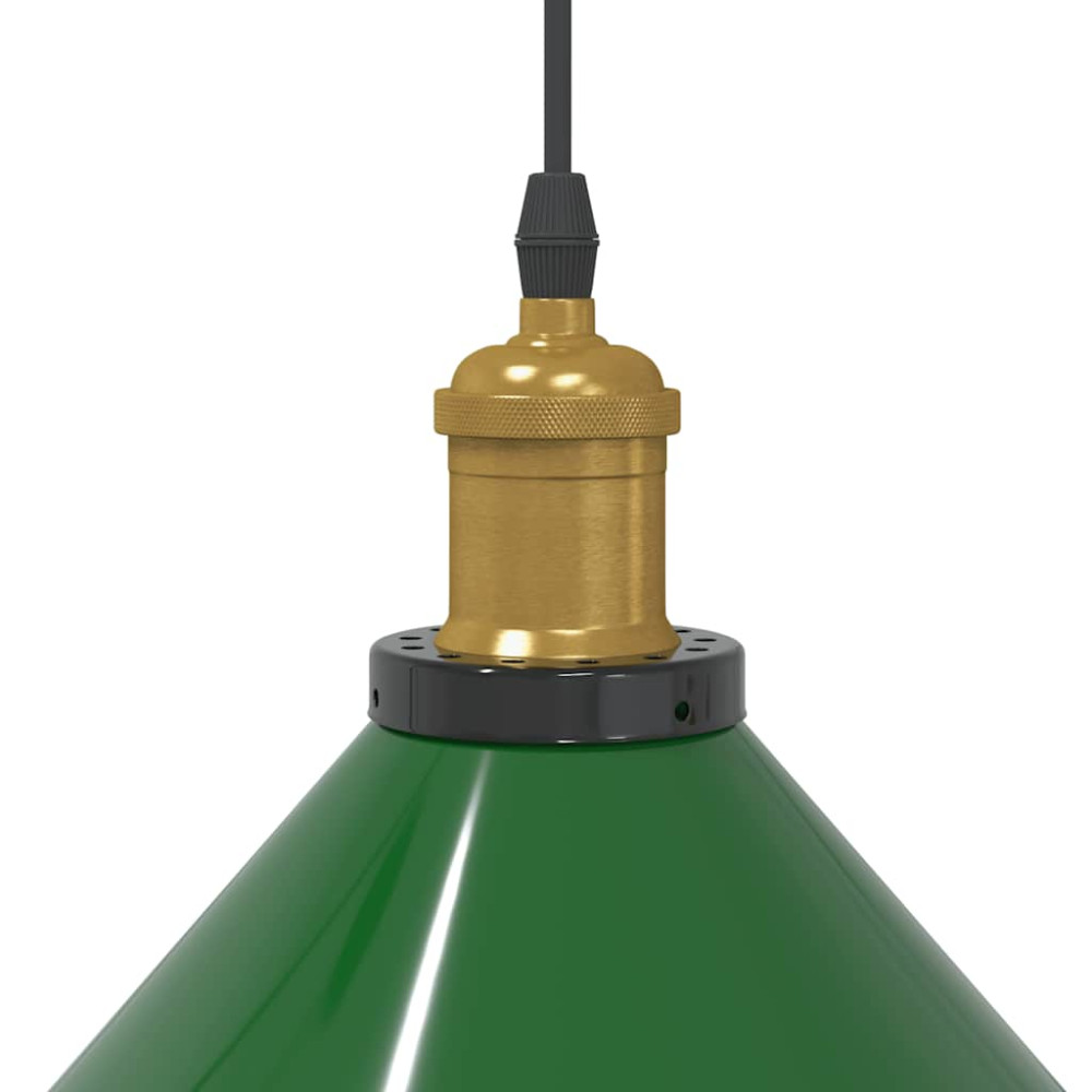 Produktbild för Taklampa höjdjusterbar E27 glans grön Ø 22 cm metall