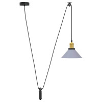 Produktbild för Taklampa höjdjusterbar E27 glansgrå Ø 22 cm metall