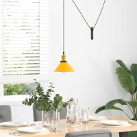 Produktbild för taklampa höjdjusterbar E27 glans gul Ø 22 cm metall