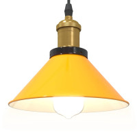 Produktbild för taklampa höjdjusterbar E27 glans gul Ø 22 cm metall