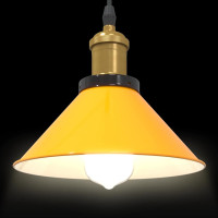 Produktbild för taklampa höjdjusterbar E27 glans gul Ø 22 cm metall