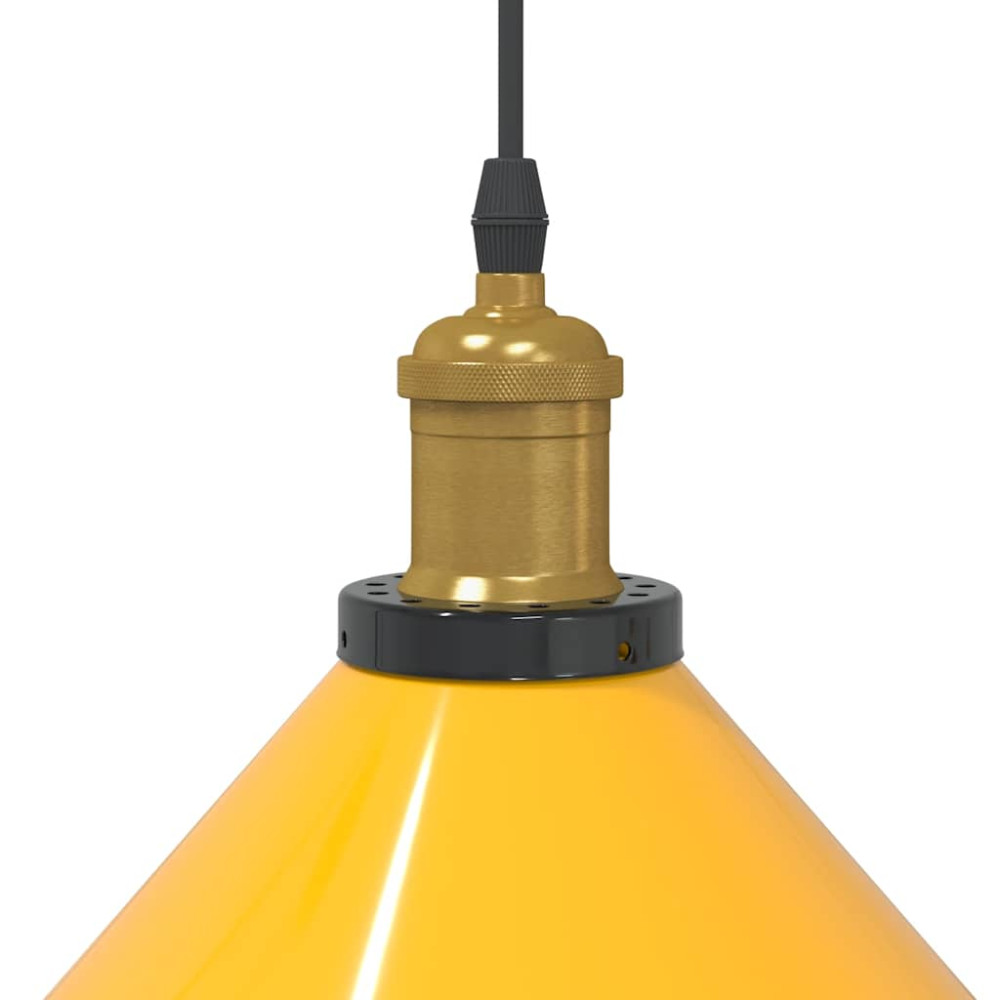 Produktbild för taklampa höjdjusterbar E27 glans gul Ø 22 cm metall