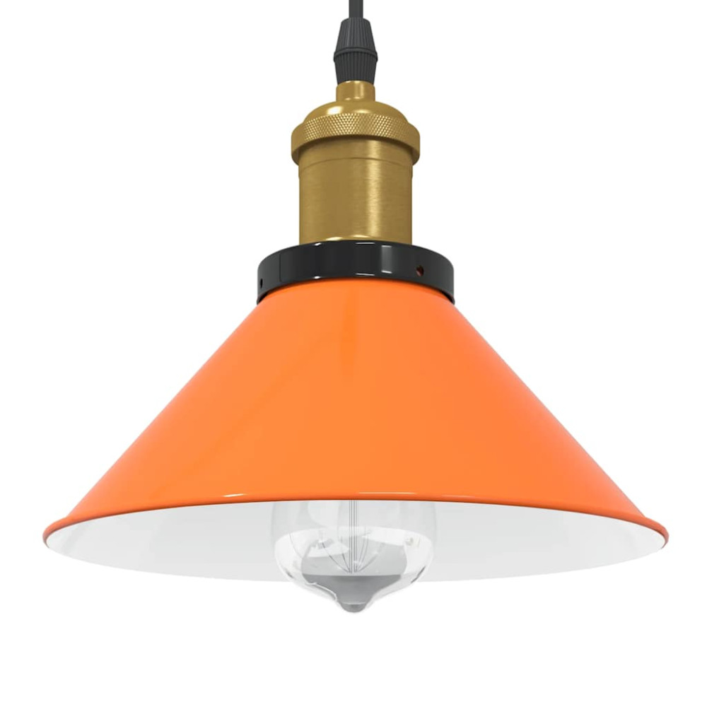 Produktbild för Taklampa höjdjusterbar E27 glans orange Ø 22 cm metall