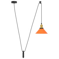 Produktbild för Taklampa höjdjusterbar E27 glans orange Ø 22 cm metall