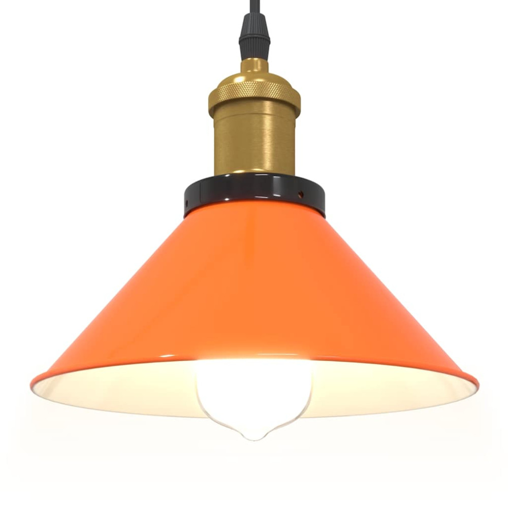 Produktbild för Taklampa höjdjusterbar E27 glans orange Ø 22 cm metall