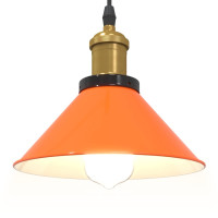 Produktbild för Taklampa höjdjusterbar E27 glans orange Ø 22 cm metall