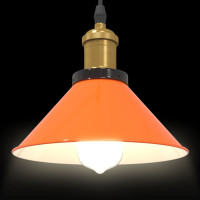 Produktbild för Taklampa höjdjusterbar E27 glans orange Ø 22 cm metall