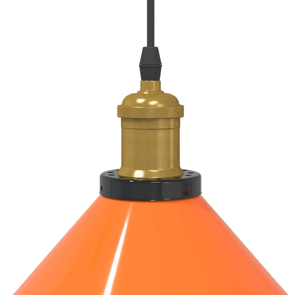 Produktbild för Taklampa höjdjusterbar E27 glans orange Ø 22 cm metall