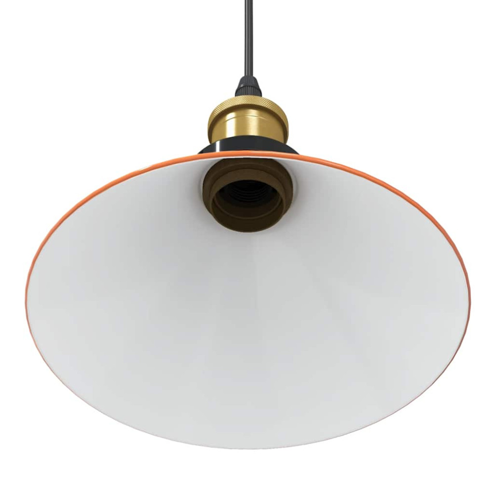 Produktbild för Taklampa höjdjusterbar E27 glans orange Ø 22 cm metall