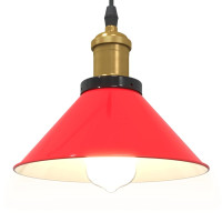 Produktbild för Taklampa höjdjusterbar E27 glans röd Ø 22 cm metall