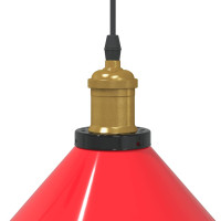 Produktbild för Taklampa höjdjusterbar E27 glans röd Ø 22 cm metall
