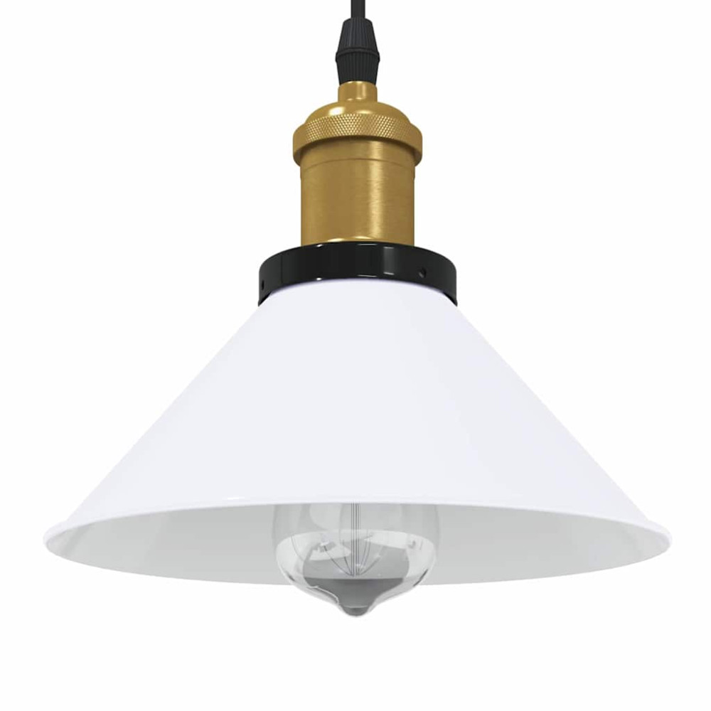 Produktbild för Taklampa höjdjusterbar E27 blank vit Ø 22 cm metall