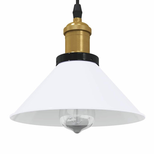 vidaXL Taklampa höjdjusterbar E27 blank vit Ø 22 cm metall