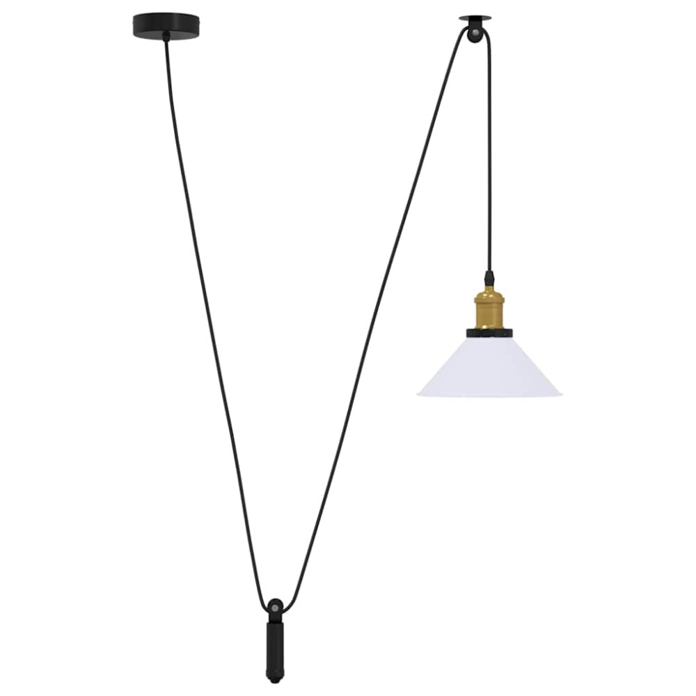 Produktbild för Taklampa höjdjusterbar E27 blank vit Ø 22 cm metall