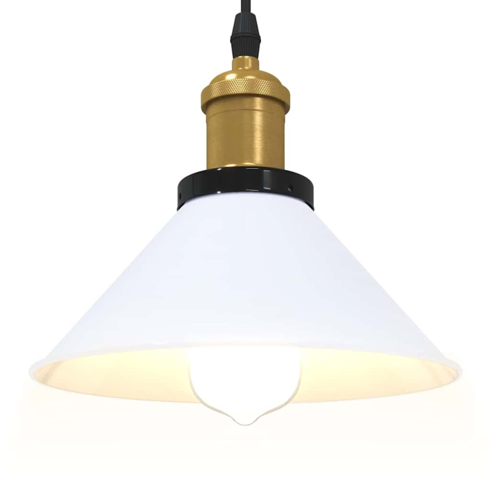 Produktbild för Taklampa höjdjusterbar E27 blank vit Ø 22 cm metall