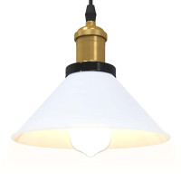Produktbild för Taklampa höjdjusterbar E27 blank vit Ø 22 cm metall