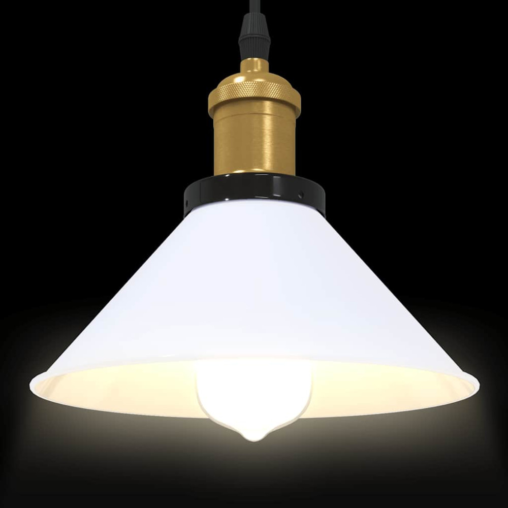 Produktbild för Taklampa höjdjusterbar E27 blank vit Ø 22 cm metall