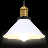 Produktbild för Taklampa höjdjusterbar E27 blank vit Ø 22 cm metall