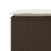 Produktbild för Trädgårdsbänk med dyna brun 110x40x44 cm konstrotting